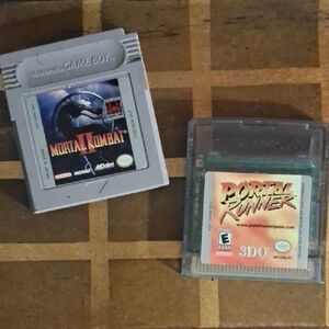 Nintendo Game Boy Mortal Kombat and Portal Runner Cartridges - Gray and Clear